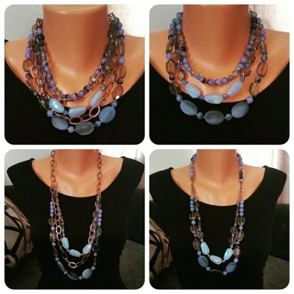 Necklace Multistrand English Rose NWT Purple
